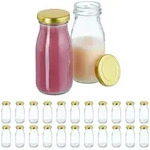 Relaxdays Flaschen, 24er Set, mit Schraubdeckel, f&uuml;r Smoothies, Saft, Milch, kleine