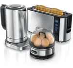 Arendo Fr&uuml;hst&uuml;cks Set in Edelstahl Optik - Wasserkocher / Toaster / Eierkocher
