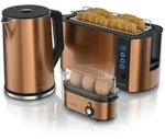 Arendo 3-teiliges Fr&uuml;hst&uuml;cks-Set, 4 Scheiben Langschlitztoaster, Wasserkocher...