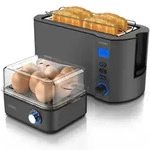 Arendo Fr&uuml;hst&uuml;cks-Set, 8er Eierkocher + Langschlitz Toaster f&uuml;r 4 Scheiben,...