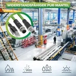 InLine&reg; Industrie Netzwerkkabel, M12 4-pin D-kodiert Stecker/Stecker, PUR, 10m