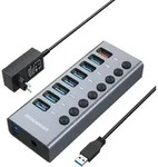 GrauGear USB-HUB 7x USB 3.0 Ports+ 1 Schnelllader retail