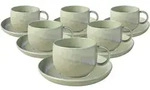like. by Villeroy & Boch Perlemor Alga Espressotasse mit Untertasse 60 ml 6er Set