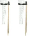 Relaxdays Regenmesser 2er Set, mit Stab, Niederschlagsmesser Garten, Skala 35mm/m2,