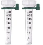 Relaxdays Regenmesser 2er Set, mit Halterung, Niederschlagsmesser Garten, Skala 35