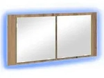 vidaXL LED Spiegel-Schrank mit T&uuml;r Eiche handwerklich 100 x 12 x 45 cm