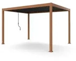 Blumfeldt LuminaHaven Pergola 3x4 verzinkter, holzfarbener Stahl Schwarz