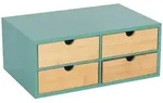 Relaxdays Schreibtisch Organizer, 4 Schubladen, f&uuml;r B&uuml;routensilien, HxBxT: 14 x 33