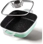 STONELINE&reg; Mint Servierpfanne 20 x 20 cm mit Aroma Glasdeckel, Eckpfanne