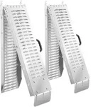 tectake Auffahrrampen Bj&ouml;rn 2er Set faltbar, 400 kg belastbar - 186 cm silber
