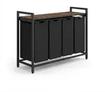 Relaxdays W&auml;schesammler mit 4 ausziehbaren W&auml;sches&auml;cken, mit Ablage, HBT: 72 x 116