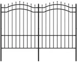 vidaXL Gartenzaun mit Speerspitze Schwarz 239 x 150 cm Pulverbeschichteter Stahl