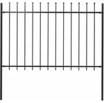 vidaXL Gartenzaun mit Speerspitze Stahl 181 x 120 cm Schwarz