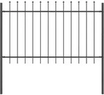 vidaXL Gartenzaun Grau 1,7 x 1 m Pulverbeschichteter Stahl