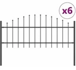 vidaXL Gartenzaun 6 pcs Grau 170 x 140 cm Pulverbeschichteter Stahl