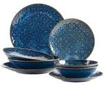 M&Auml;SER Kombiservice 8-tlg., BLAU, postsicher, Serie TRAD. TILES BLAU