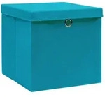 vidaXL Aufbewahrungsboxen mit Deckel 10 Stk. Babyblau 32&times;32&times;32cm Stoff