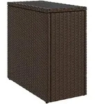 vidaXL Garten-Beistelltisch mit Glasplatte Braun 58x27,5x55 cm Rattan