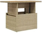 vidaXL Gartentisch Beige 100x55x73 cm Poly Rattan und Akazienholz