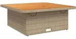 vidaXL Gartentisch Beige 110x110x71 cm Poly Rattan und Akazienholz