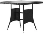 vidaXL Gartentisch Schwarz 80 x 80 x 74 cm Poly Rattan