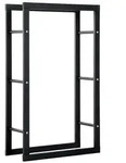 HOMCOM - Kaminholzregal - 60 x 25 x 100 cm - schwarz