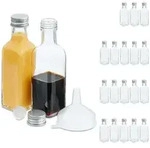 Relaxdays kleine Flaschen, 20er Set, 100 ml, Glasflaschen zum Bef&uuml;llen,