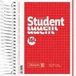 BRUNNEN 1067392 Collegeblock Student A6 5 mm kariert Deckblatt: rot