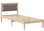 vidaXL Bettrahmen mit Kopfteil Taupe 90 x 200 cm Massives Kiefernholz