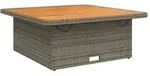 vidaXL Gartentisch Grau 110x110x71 cm Poly Rattan und Akazienholz