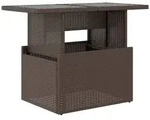 vidaXL Gartentisch mit Glasplatte Braun 100x55x73 cm Poly Rattan