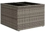 vidaXL Gartentisch mit Glasplatte Grau 55x55x37 cm Poly Rattan