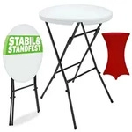 CASARIA&reg; Stehtisch mit Husse Bordeaux-Rot 72 cm Set