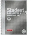 BRUNNEN Premium Student Collegeblock Spiralbindung DIN A4 Kariert Anthrazit 80...