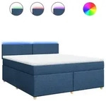 vidaXL Boxspringbett mit Matratze Blau 180x200 cm Stoff