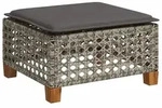 vidaXL Gartenhocker mit Kissen Grau 63,5x56x32 cm Poly Rattan