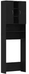 vidaXL Waschmaschinenschrank Schwarz Eichen-Optik 64x25,5x190 cm