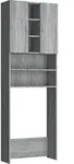 vidaXL Waschmaschinenschrank Grau Sonoma 64x25,5x190 cm