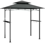 vidaXL Grillpavillon mit Seitenregalen Anthrazit 240x150x243 cm Stahl