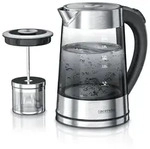 Arendo Glas-Wasserkocher 1,7 l mit Edelstahl-Teesieb, 2200 W, 5...