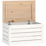 vidaXL Truhe Wei&szlig; 59,5x36,5x33 cm Massivholz Kiefer