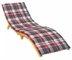 vidaXL Sonnenliegen-Auflage Rot Karomuster 200x70x4 cm Stoff
