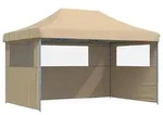 vidaXL Partyzelt Faltbar Pop-Up mit 3 Seitenteilen Beige