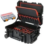 HMF 15604-02 Outdoor Werkzeugtrolley, Werkzeugkoffer leer mit Rollen, 46,5 x 36 x
