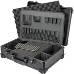 HMF 15701-02 Werkzeugkoffer leer, Werkzeugkasten gro&szlig; mit Rasterschaumstoff, 46 x 33