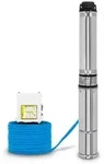 EBERTH 4" Tiefbrunnenpumpe aus Edelstahl, 370W, 1 1/2" Anschluss, 20m Kabel,...