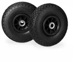 Relaxdays 2x Sackkarrenrad, pannensichere Vollgummireifen, 3.00-4 Zoll, 20 mm Achse,