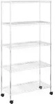 vidaXL Lagerregal mit 5 B&ouml;den und Rollen 75x35x155 cm Chrom 250 kg