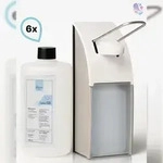 Blanc HYGIENIC SET: Armhebelspender, EURO Spender, EDELSTAHL + 6x 0,5-Liter...