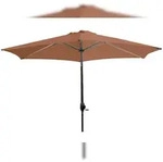 Sonnenschirm mit Handkurbel, Aluminium, Stoff Terrakotta